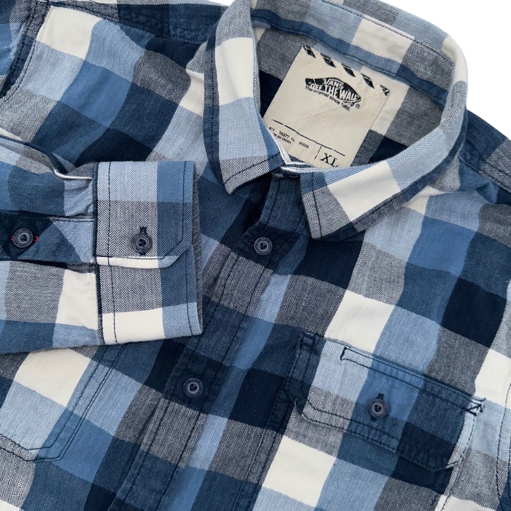 Vans Off The Wall Kids XL Long Sleeve Plaid Flannel Shirt